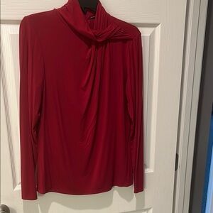 Elie Tahari Red Draped Blouse